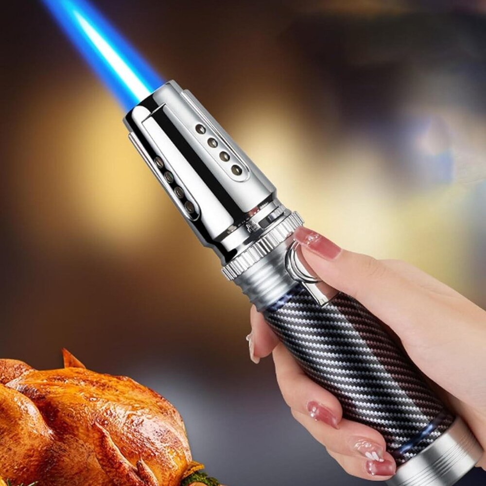Butane Torch Lighter, Fire Dab Torch Lighters Butane Refillable, Windproof Blue